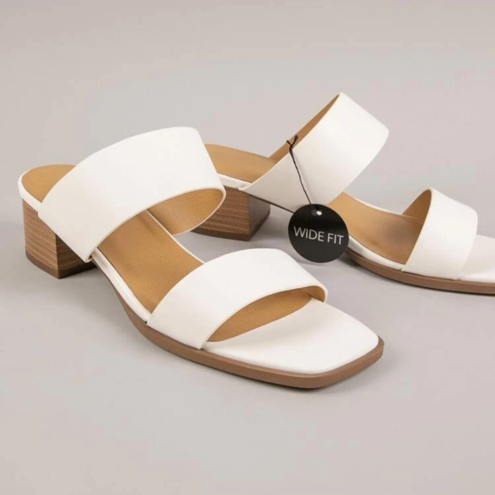 SHEIN Vegan Leather Wide-Fit Square Toe Slip-On Block Heels ✨